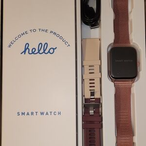 Smart Watch with Rose Gold Mesh Band